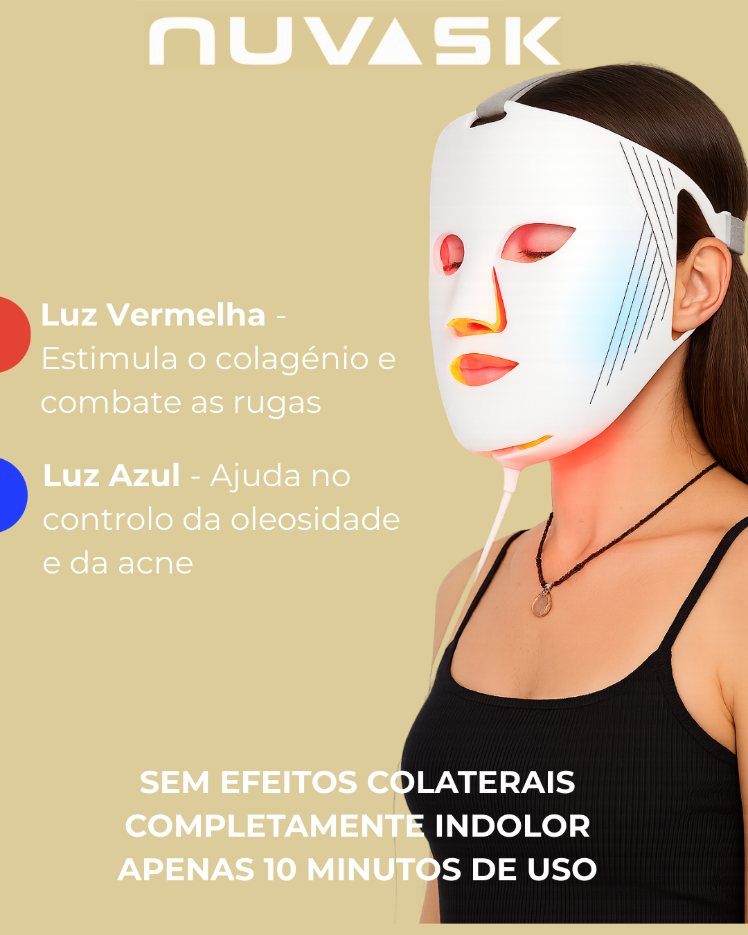 Imagem lateral máscara LED